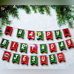 💜4for$20💜’Happy Birthday Jesus’ Banner